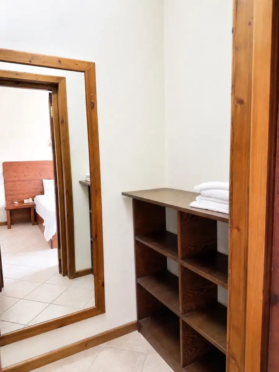 Full Sea View Hotel Room dressing area shelves